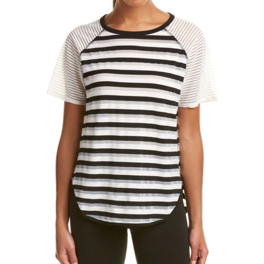 Derek Lam 10 C Athleta - Sheer Stripe Grid Tee